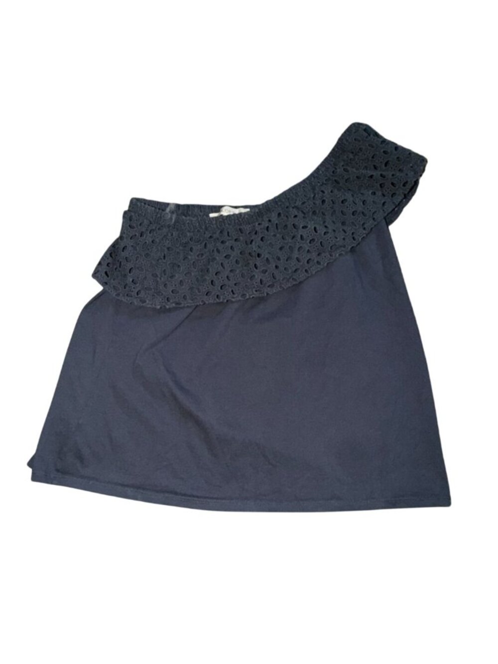 Ann Taylor's LOFT Womens One Shoulder Ruffled Blouse-Gray-Size M-GUC